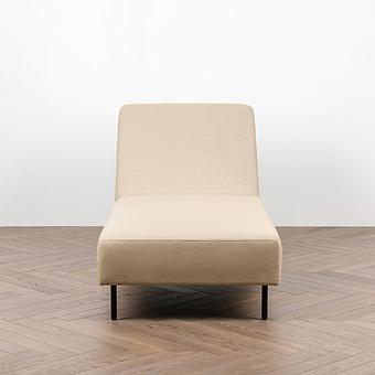 Садовый шезлонг-лежак Chic Lounger, Black акриловая ткань Heather Beige - ракурс 2