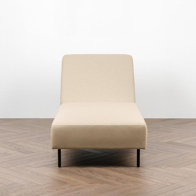 Садовый шезлонг-лежак Chic Lounger, Black акриловая ткань Heather Beige - ракурс 2