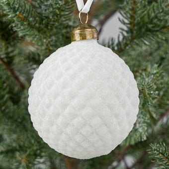 Ёлочная игрушка White Snow Ball 8 cm