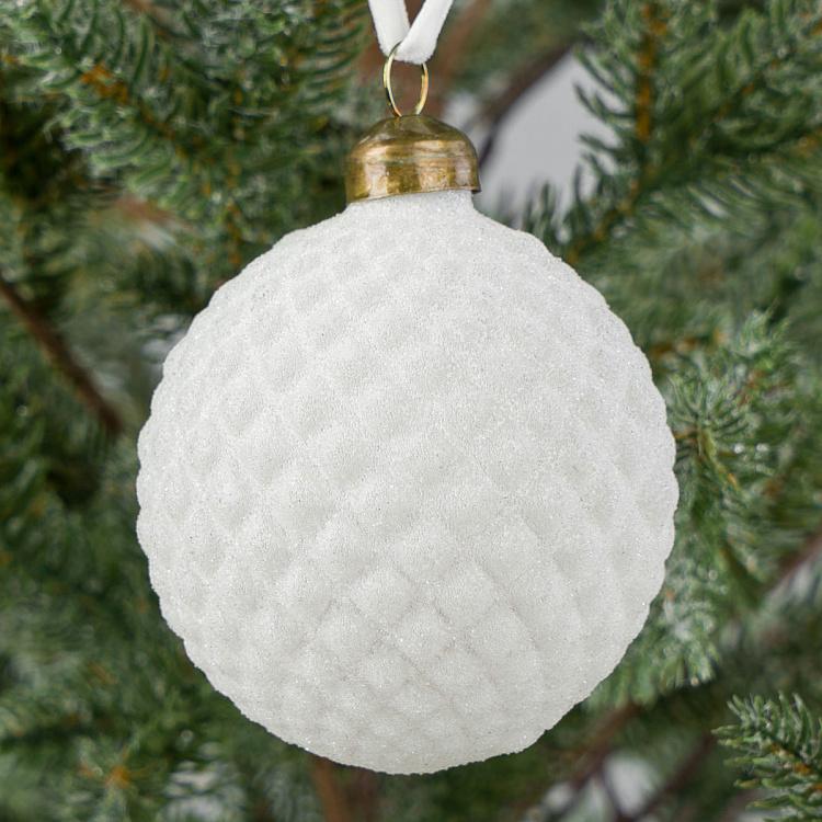 Ёлочный шар Снежок White Snow Ball 8 cm