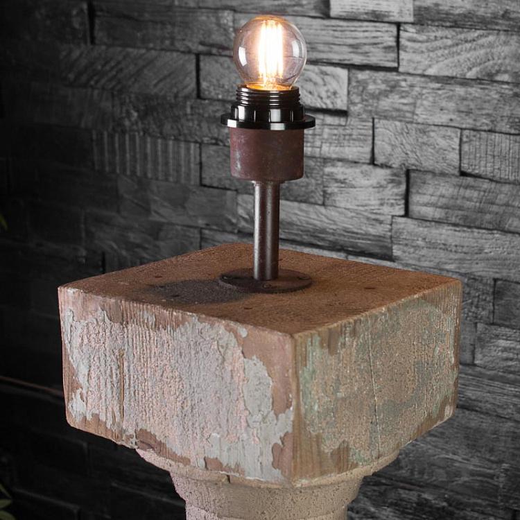 Настольная лампа с бежевым льняным абажуром Балюстрада Balustrade Table Lamp With Coolie Shade Hemp Sand