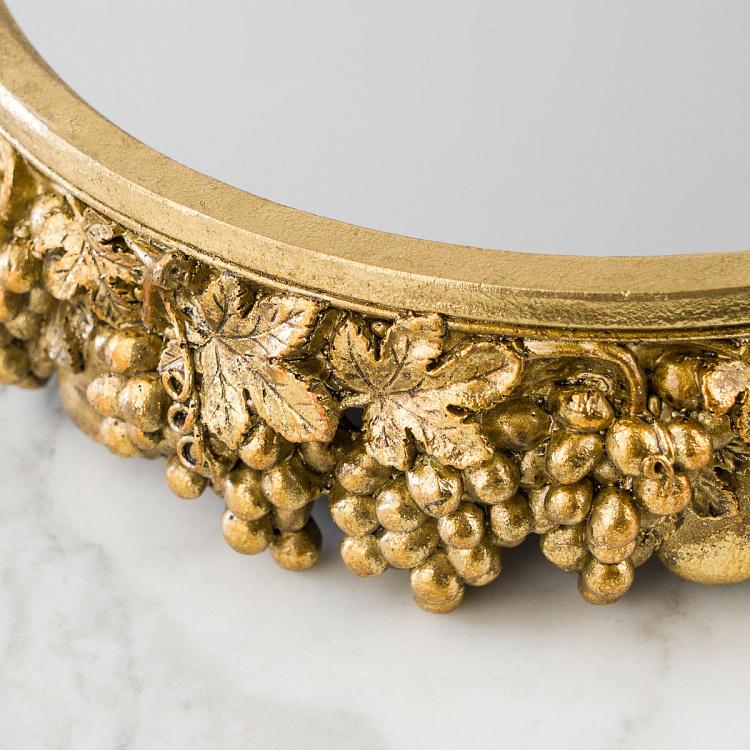 Поднос зеркальный с золотым виноградом Mirror Tray With Golden Grapes