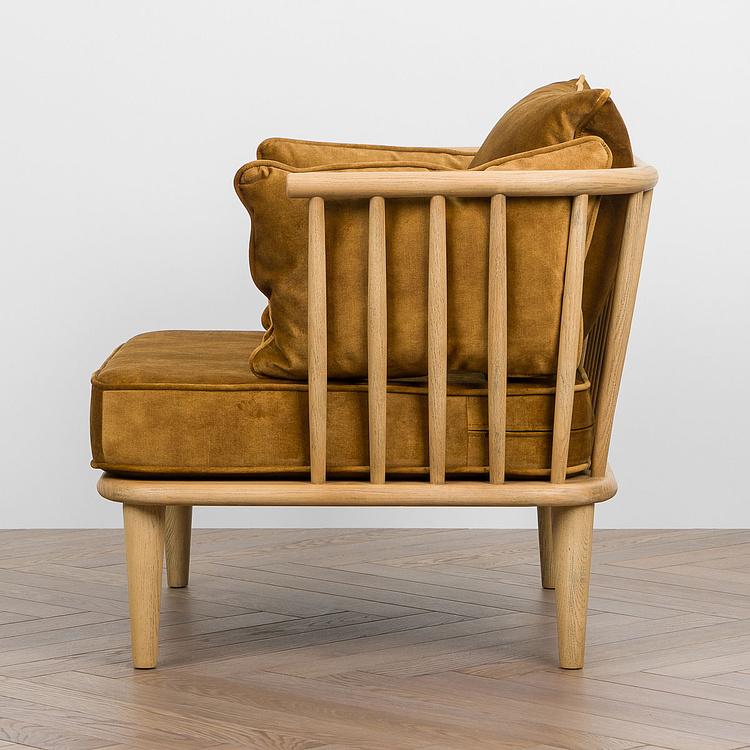 Кресло Maldives Chair, Bleached Oak ткань Autumn Brown Light - ракурс 3