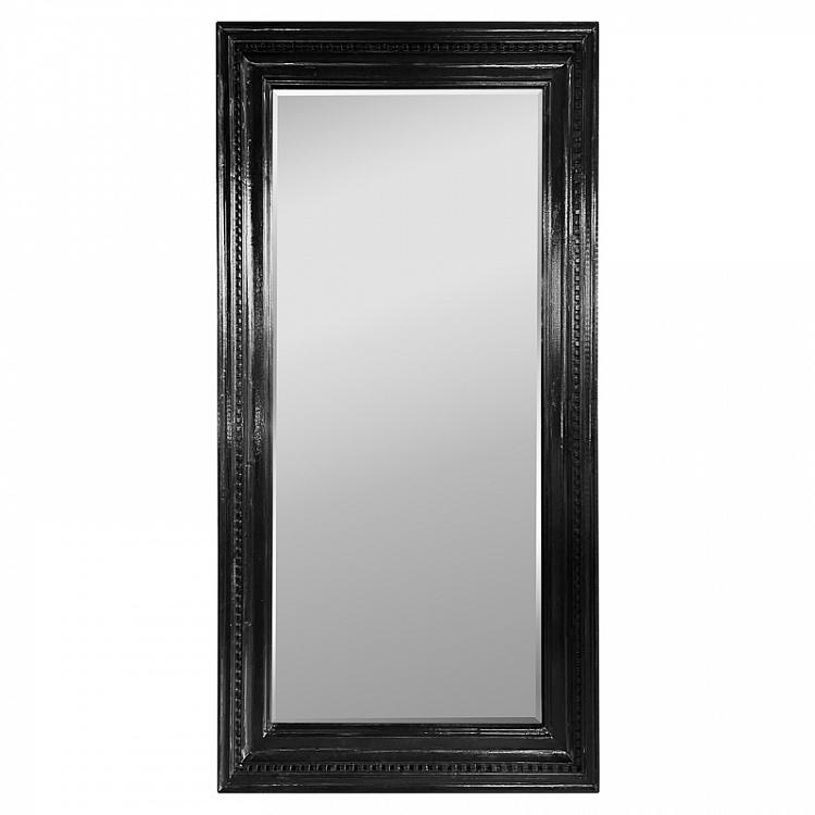 Высокое большое зеркало с чёрной резной рамой Классика Classic Mirror Black With Carved Frame