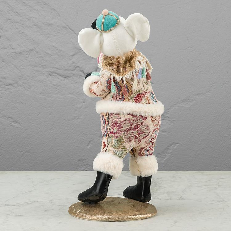 Статуэтка Мышка в костюме с цветочным узором и леденцом Floral Mouse With Suit And Lollipop