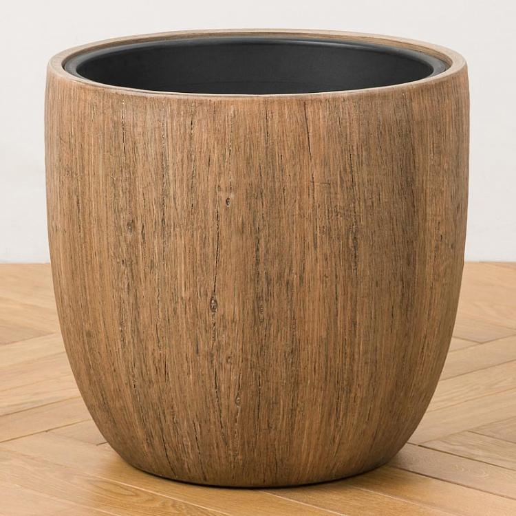 Effectory Wood Bowl Pot Light Oak Extra Large