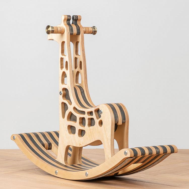 Светлая детская качалка Жираф Giraffe Rocking Chair Light Oil