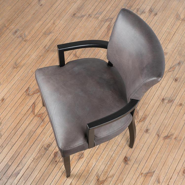 Стул Мими с подлокотниками, чёрные ножки Mimi Dining Chair With Arms, Black Wood