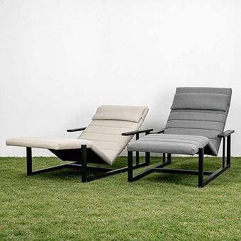 Садовый шезлонг-лежак Roxy Lounger, Black акриловая ткань Flanelle - ракурс 9
