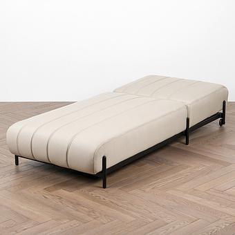 Садовый шезлонг-лежак Luna Lounger, Black акриловая ткань Light Stone - ракурс 6