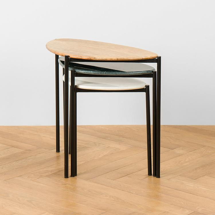 Комплект из трёх столиков Кальва Set Of 3 Calva Nesting Tables