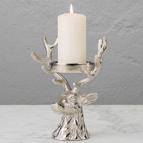 Candle Stand Deer Silver