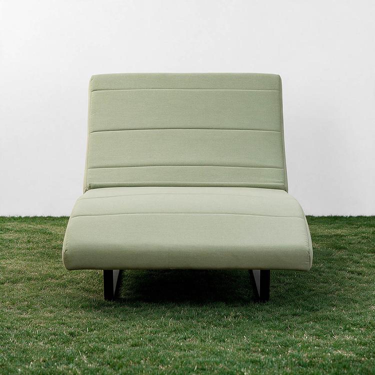 Садовый шезлонг-лежак Wave Lounger, Black акриловая ткань Almond - ракурс 3
