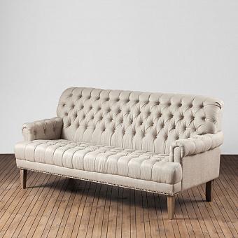 Трёхместный диван Sophie 3 Seater, Oak Sandwashed лён Linen Plain