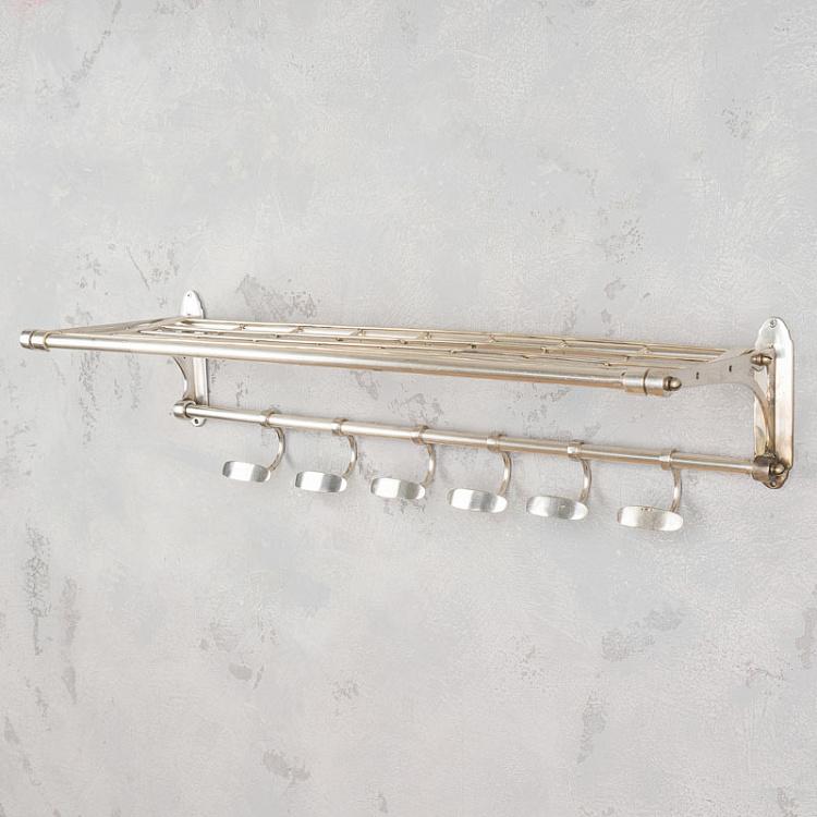 Шестиместная настенная вешалка дисконт5 Wall Rack With Wire Tray discount5