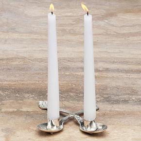 Candle Holder 2 Spoons Design Silver Plated