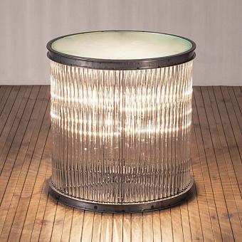 Прикроватный столик с подсветкой Rod End Table Small хрусталь и металл Clear Crystal and Natural Metal