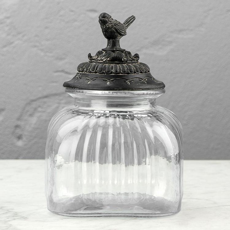 Декоративная банка с крышкой Птица Decorative Jar With Bird Stopper