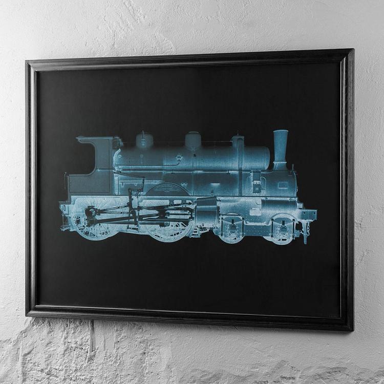 Картина-принт в раме Локомотив Рентгеновский Фото Locomotives Train Xray Flat