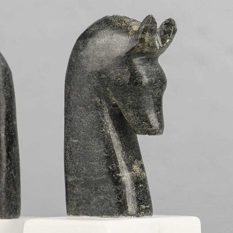 Набор из двух держателей для книг Мраморные лошади Bookend Marble Horses