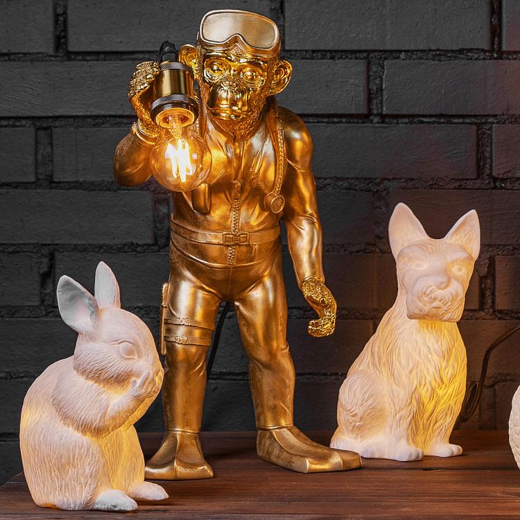 Настольная лампа Дайвер Дэн золотого цвета Table Lamp Golden Diver Dan