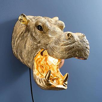 Бра Wall Lamp Hippopotamus Patty полирезин Gold Polyresin