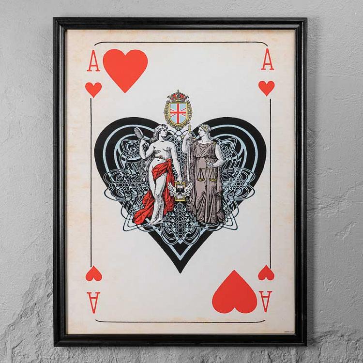 Картина-принт Червовый Туз Cards Aces Hearts