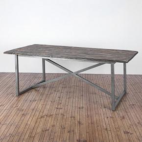 Old Town Dining Table Honey Brown Silver Large