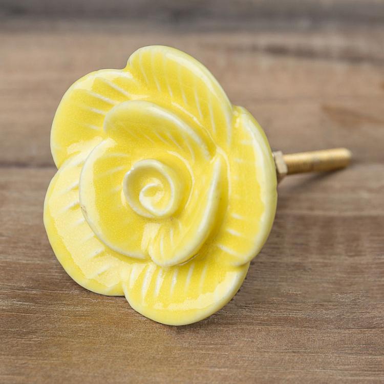 Мебельная ручка Жёлтая роза Yellow Rose Knob
