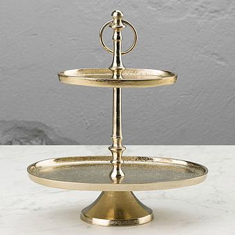 2 Tier Oval Plate Gold