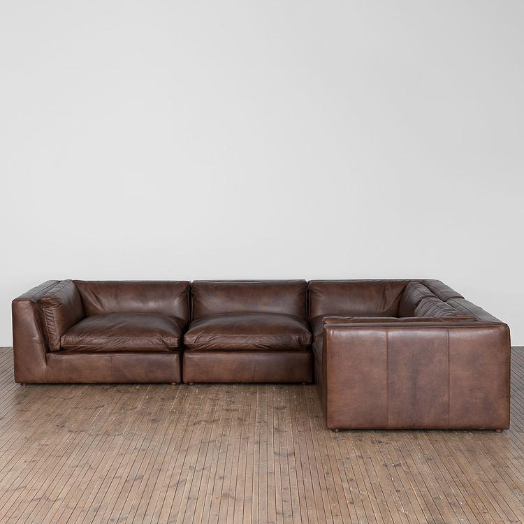 Угловой модульный кожаный диван Зенна 2, S Zenna Group Small 2 Leather