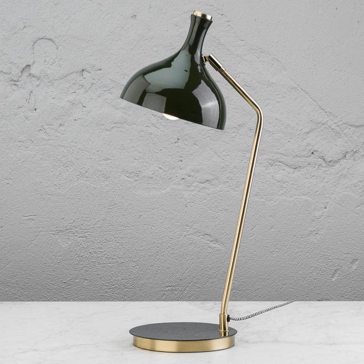 Оливково-золотая настольная рабочая лампа Olive Green And Gold Desk Lamp