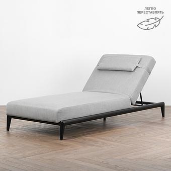 Садовый шезлонг-лежак Dune Lounger, Black акриловая ткань Lead Chine