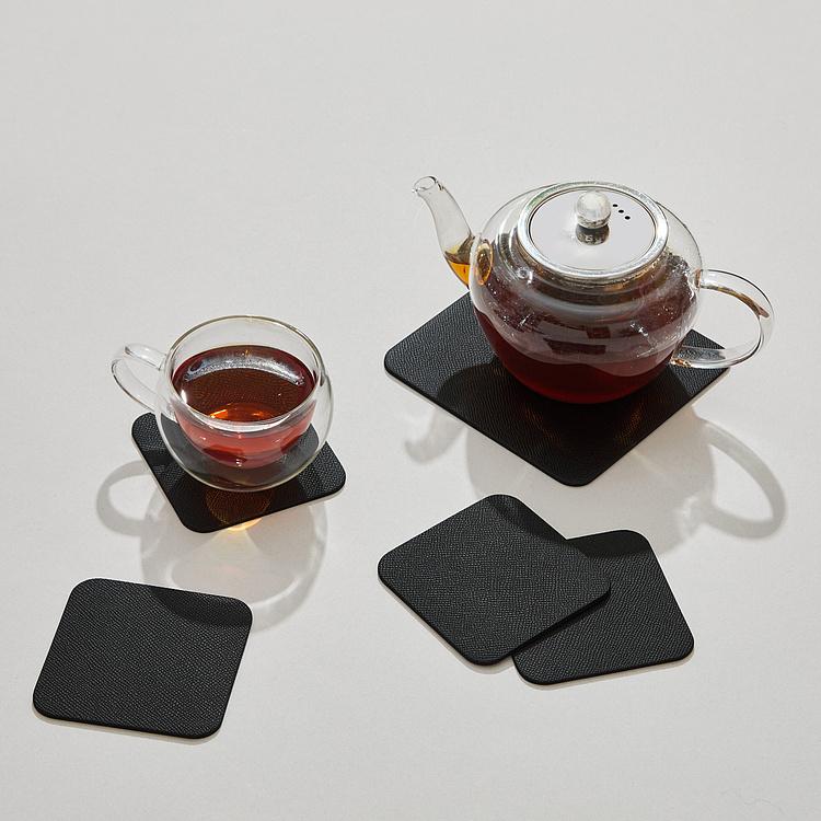 Набор из пяти квадратных подставок под стаканы и чайник Set Of 5 Square Coasters