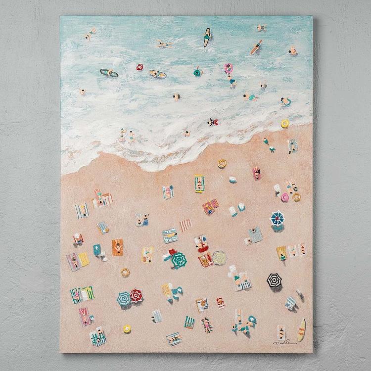 Картина акрилом на холсте Пляж Canvas Acrylic Painting Beach Multicoloured