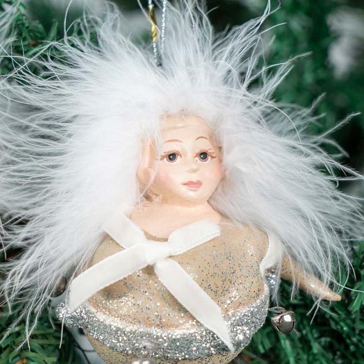 Набор из 3-х ёлочных игрушек Феи-толстушки Set Of 3 Winter Carousel Fatty Fairies Silver 14 cm