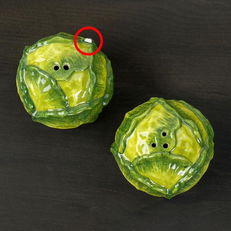 Набор для специй Капуста дисконт2 Set Of 2 Salt And Pepper Cabbages discount2