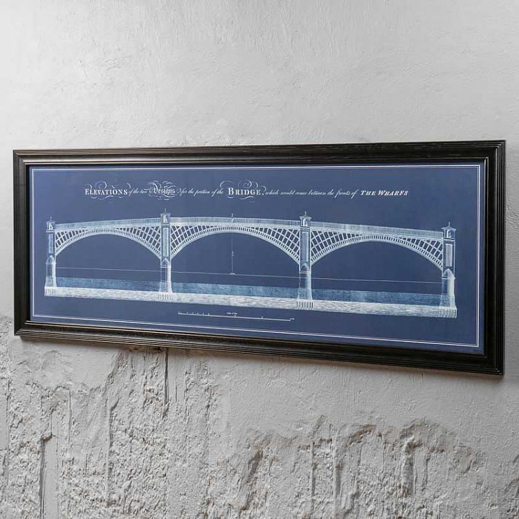 Architectural Telford Bridge Blue Print Large