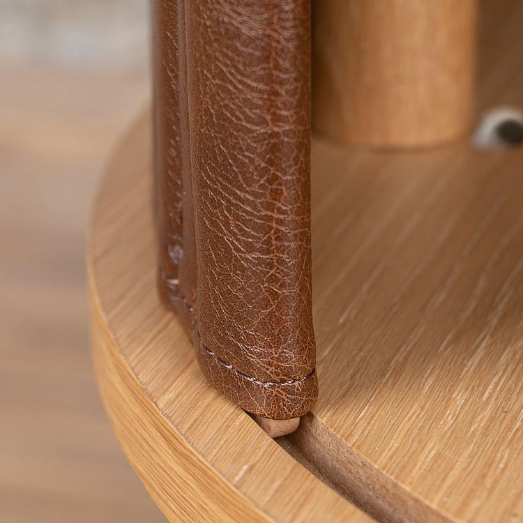 Прикроватный столик Audacious Side Table Without USB, Oak экокожа Hazelnut Faux Leather - ракурс 8