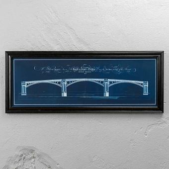 Картина-принт Architectural London Bridge Blue Print Large дуб Black Oak