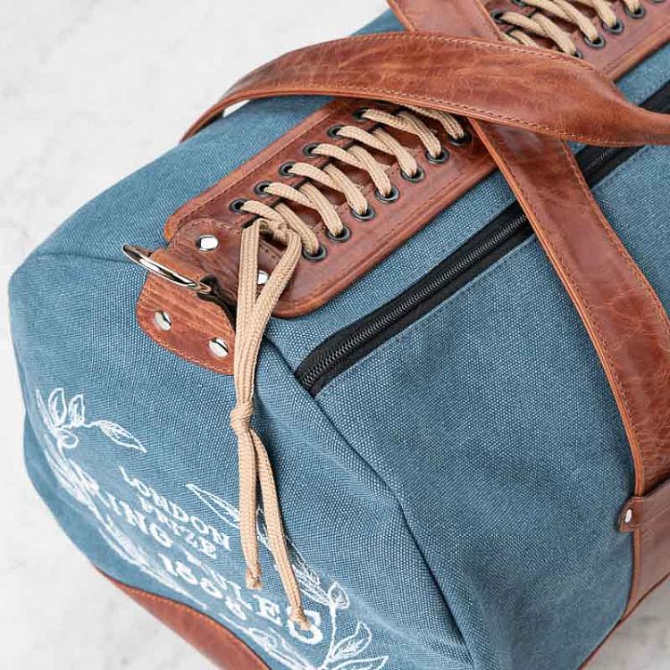 Голубая брезентовая спортивная сумка-банан модель № 38 Sport Bag Model 38, Tarpaulin Aqua