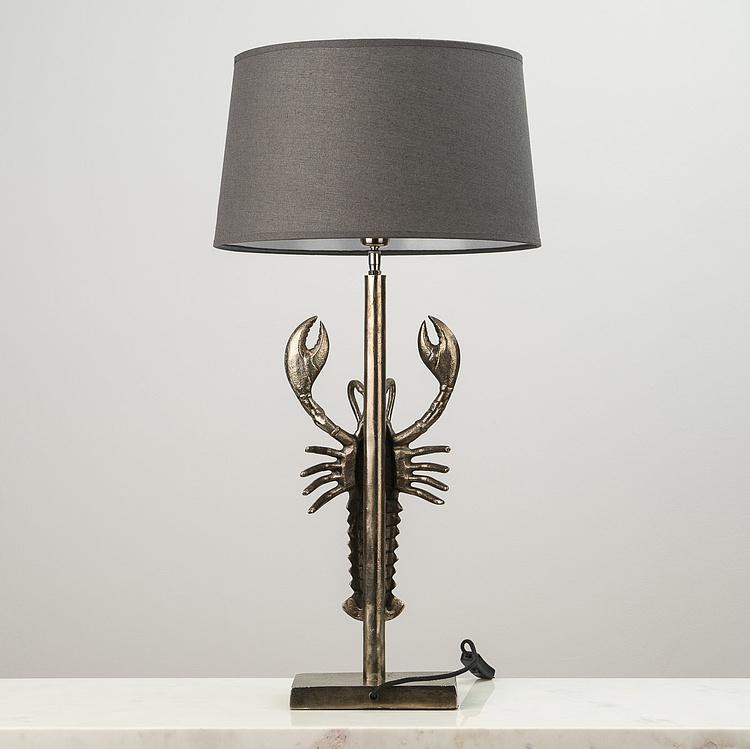 Настольная лампа с абажуром Лобстер Lobster Table Lamp Silver With Shade