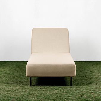 Садовый шезлонг-лежак Chic Lounger, Black акриловая ткань Lead Chine - ракурс 2