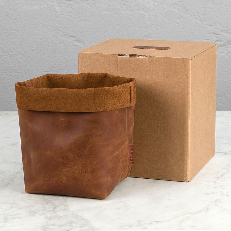 Кожаная корзина для хранения Leather Storage Basket