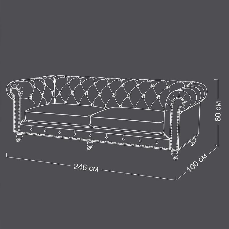 Трёхместный диван Regent 3 Seater RM натуральная кожа Antique Master - ракурс 15