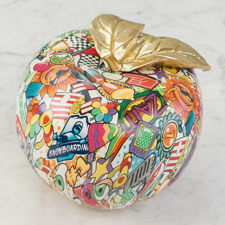 Копилка Яблоко в стиле граффити Graffiti Painted Apple Money Bank