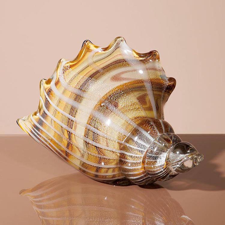 Пресс-папье Стеклянная коричневая ракушка Shell Glass Paperweight Brown