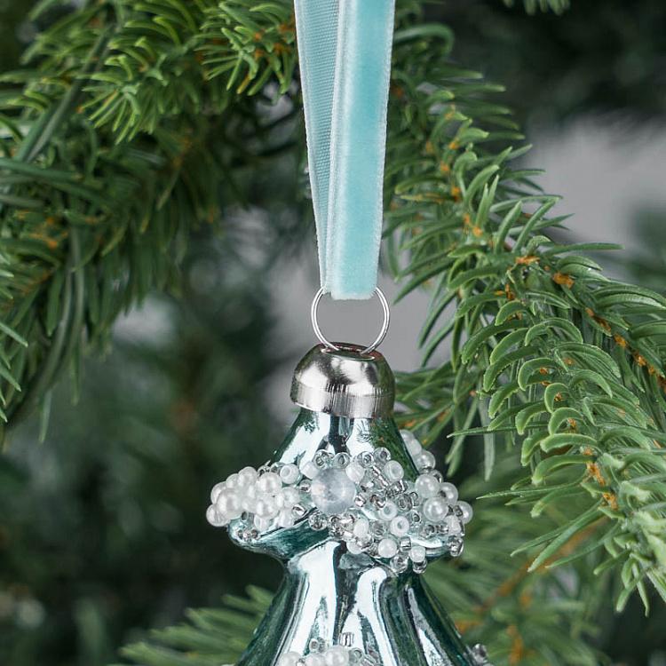 Ёлочная игрушка Голубая новогодняя ёлка Christmas Tree Blue 15 cm