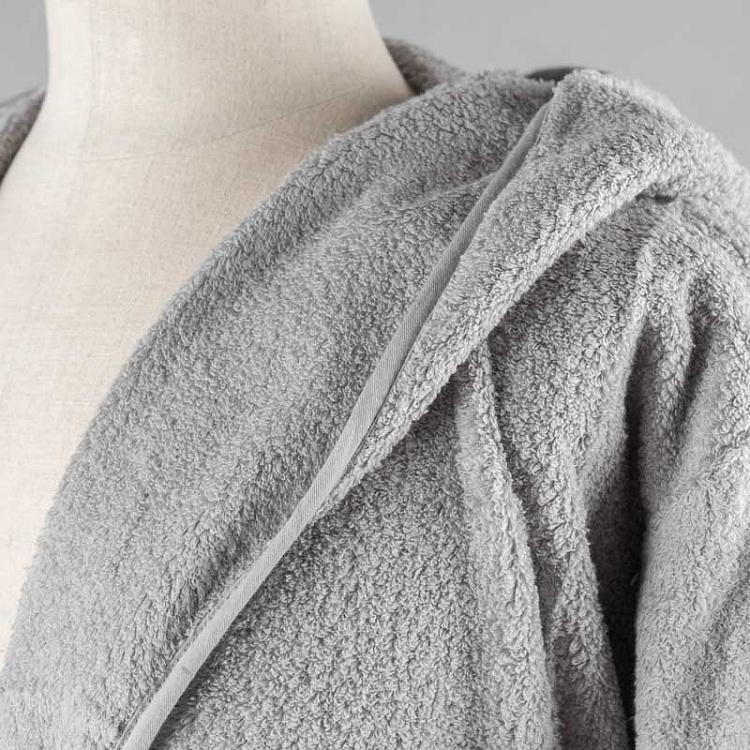 Серый махровый банный халат с капюшоном, размер XL CL Zero Twist Hooded Robe Grey XL