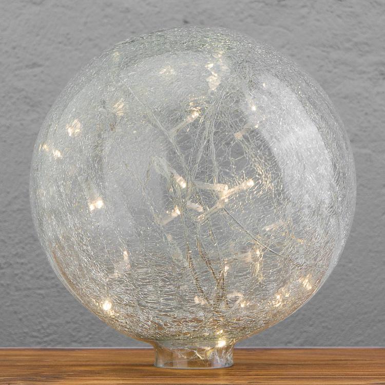 Настольный ночник Искрящийся стеклянный шар Clear White Crackle Glass Lighting Ball